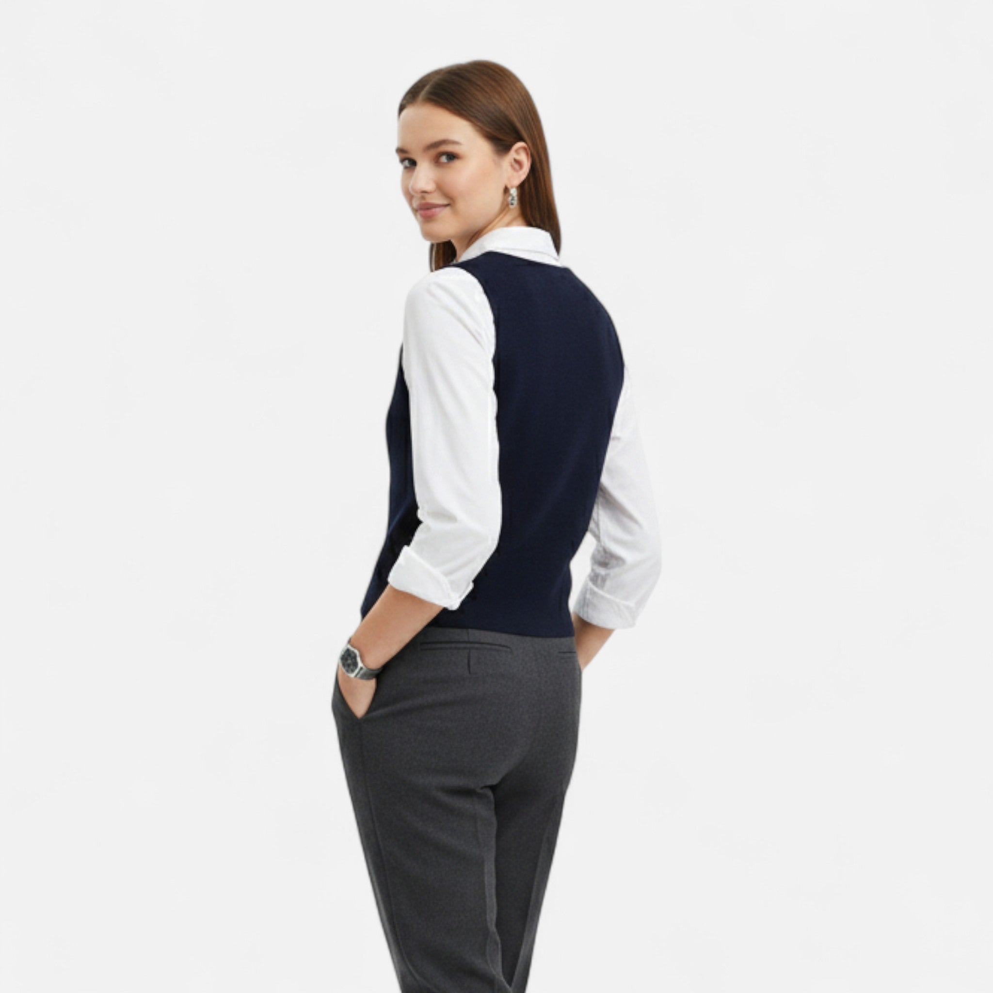 Aureli Paris | Gilet Femme Tricot Court Élégance Classique