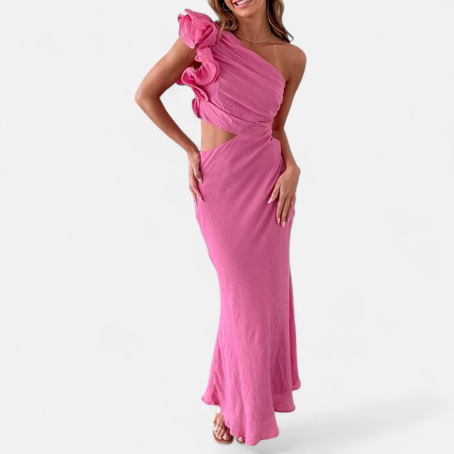Aureli Paris | Robe Longue Asymétrique – Silhouette Sculptée et Raffinement Nocturne
