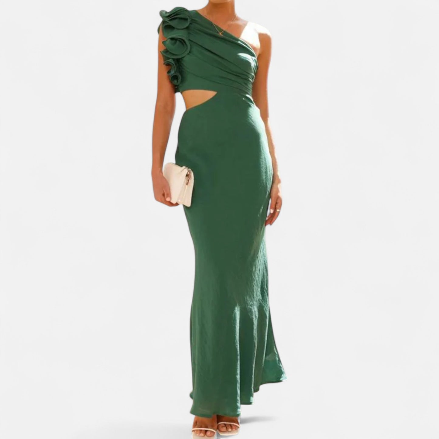 Aureli Paris | Robe Longue Asymétrique – Silhouette Sculptée et Raffinement Nocturne