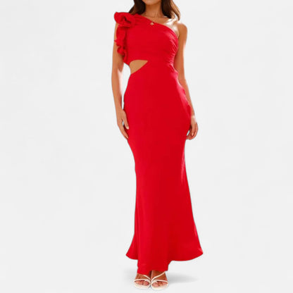 Aureli Paris | Robe Longue Asymétrique – Silhouette Sculptée et Raffinement Nocturne
