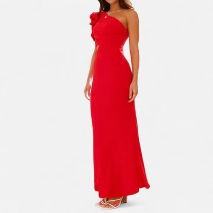 Aureli Paris | Robe Longue Asymétrique – Silhouette Sculptée et Raffinement Nocturne