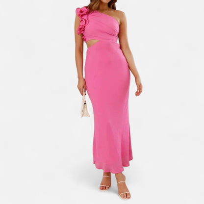 Aureli Paris | Robe Longue Asymétrique – Silhouette Sculptée et Raffinement Nocturne