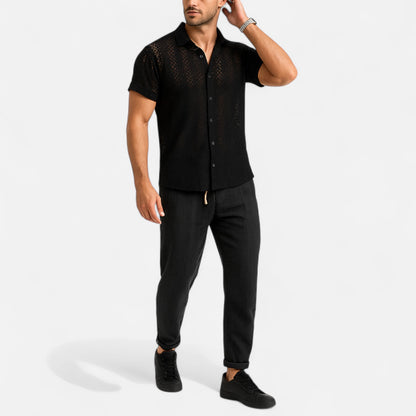 Aurelien Class | Ensemble Homme en Lin Manches Courtes – Légèreté Naturelle, Élégance Décontractée