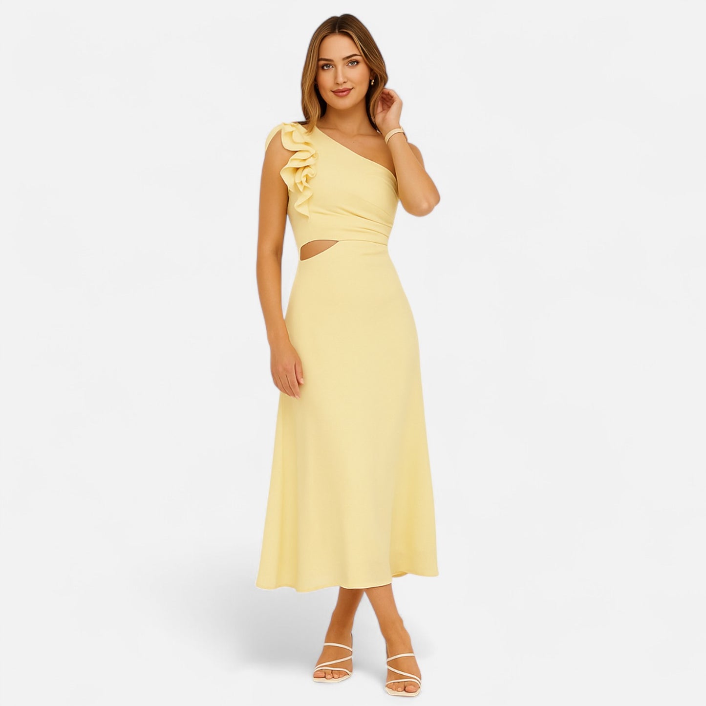 Aureli Paris | Robe Longue Asymétrique – Silhouette Sculptée et Raffinement Nocturne