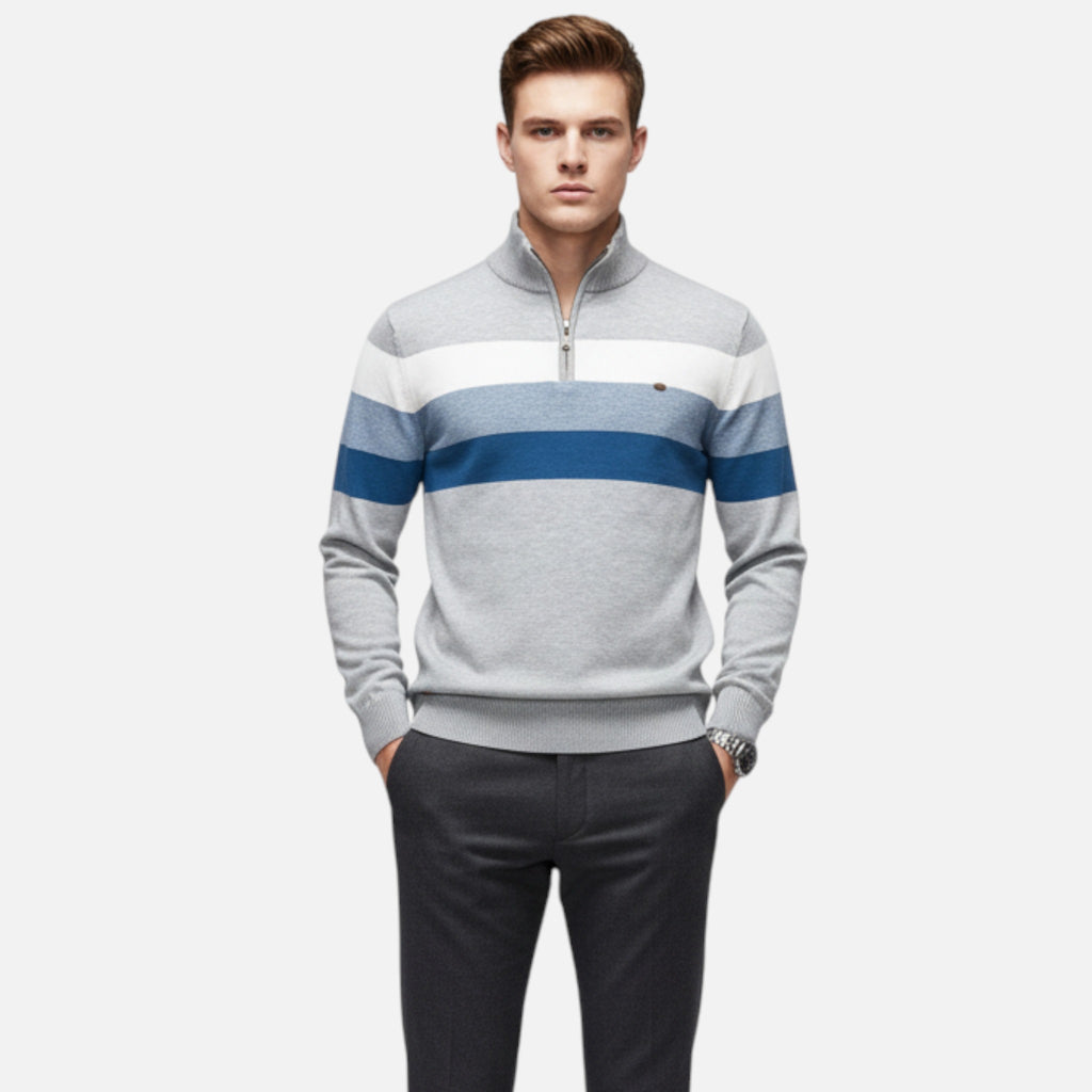 Aureli Paris | Pull Homme Coton Patchwork Col Zippé