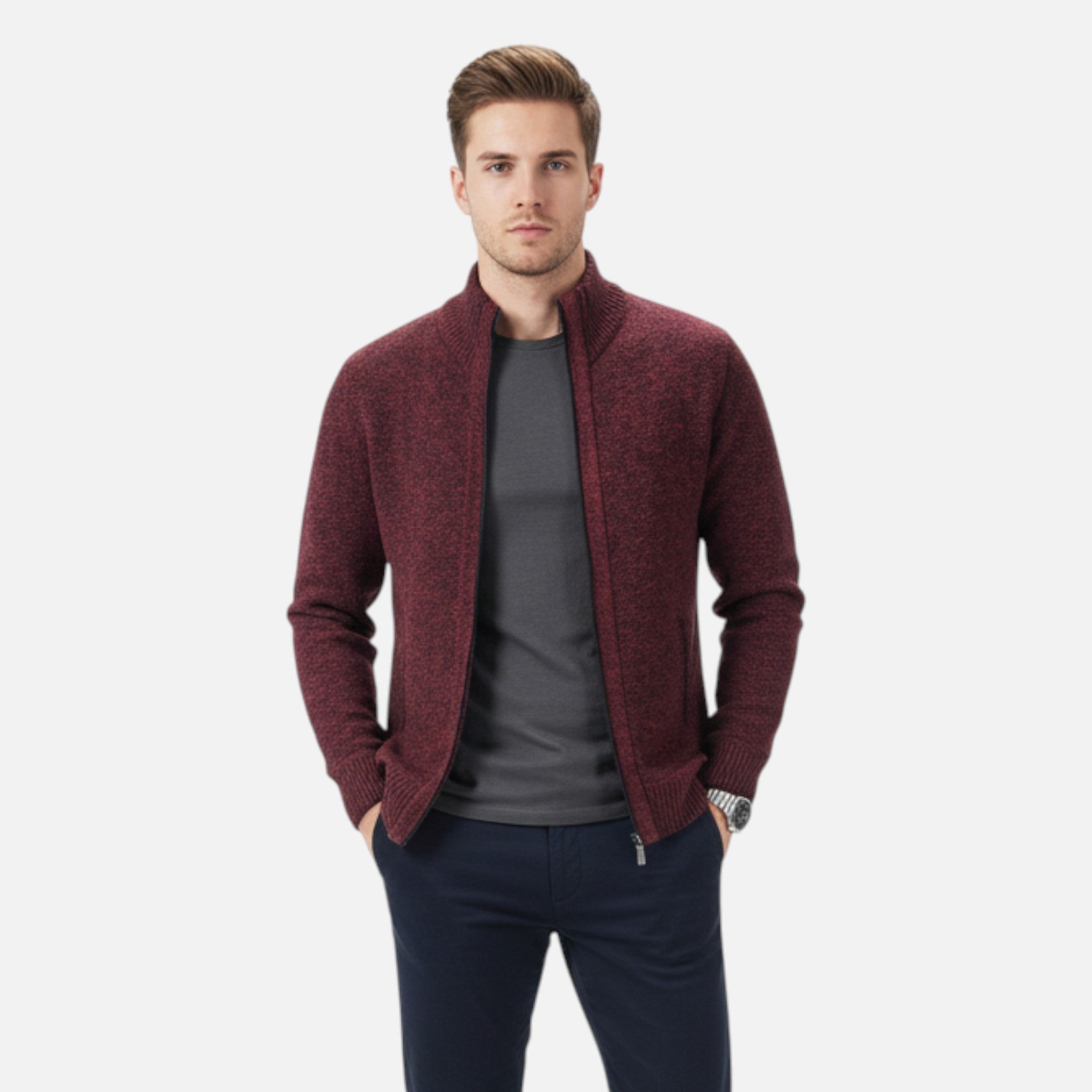 Aureli Paris | Cardigan Homme Tricot Doublure Polaire