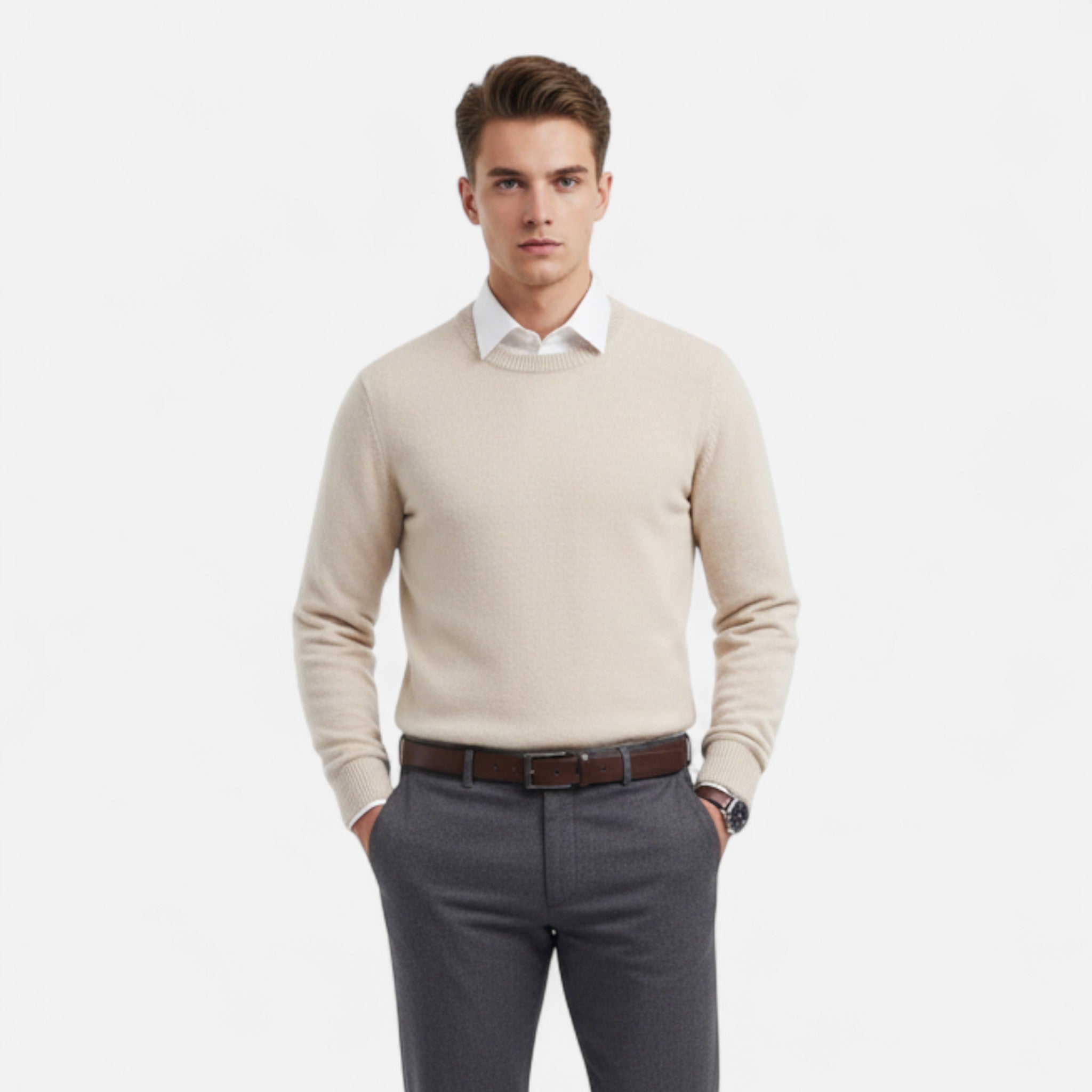 Aureli Paris | Pull Homme Col Rond Cachemire Oversize