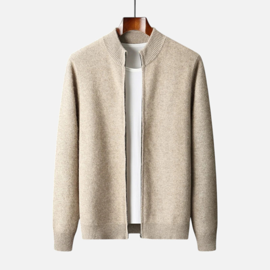 Aureli Paris | Cardigan Homme Laine Mérinos Col Zippé