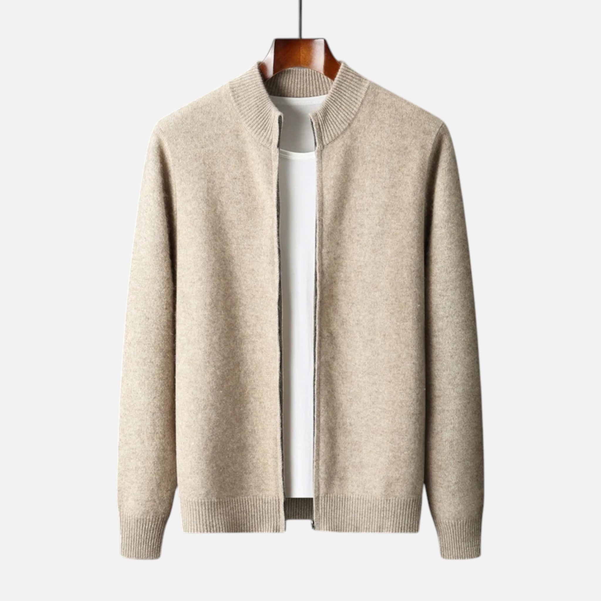 Aureli Paris | Cardigan Homme Laine Mérinos Col Zippé