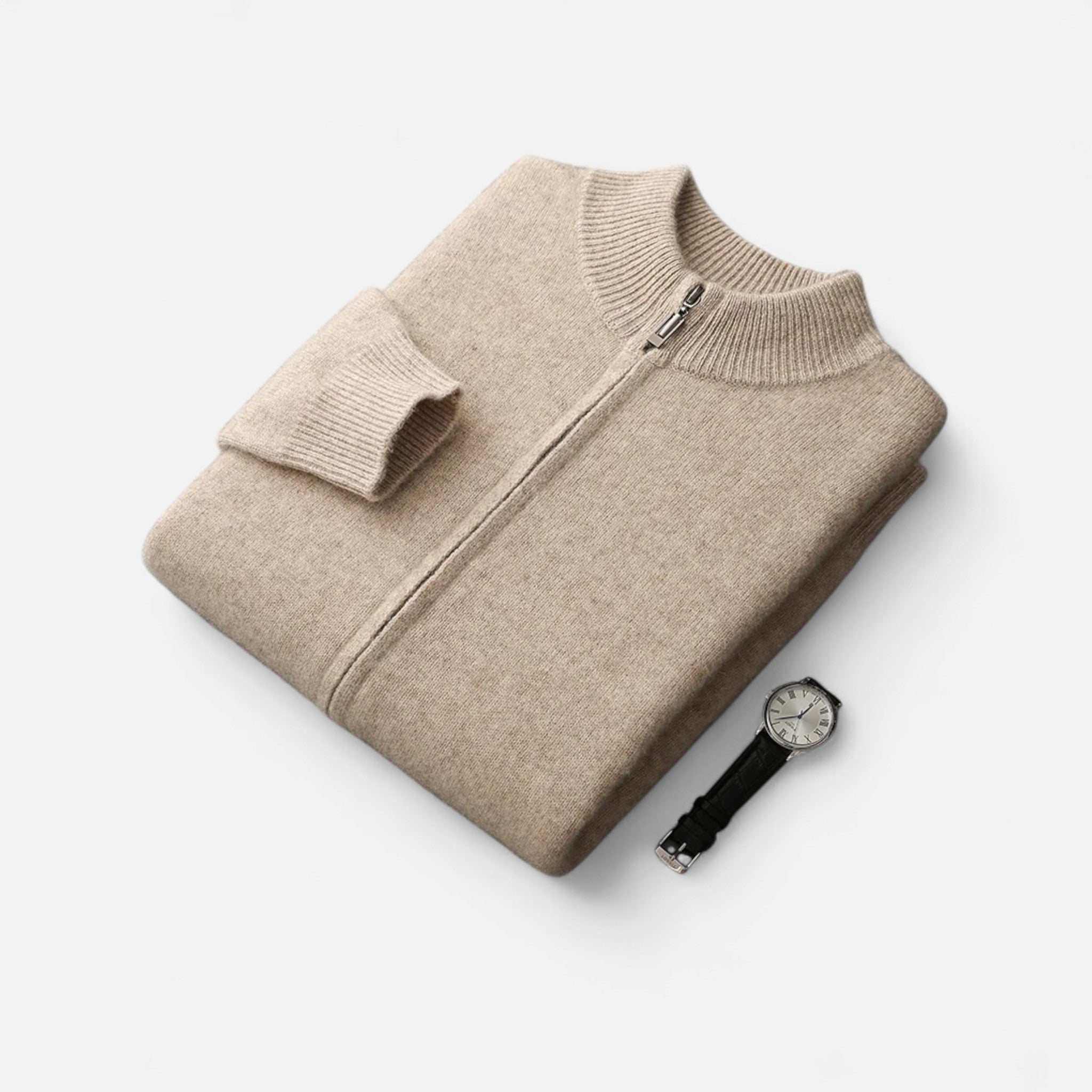 Aureli Paris | Cardigan Homme Laine Mérinos Col Zippé