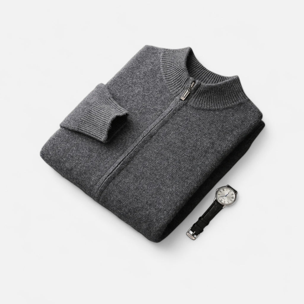 Aureli Paris | Cardigan Homme Laine Mérinos Col Zippé