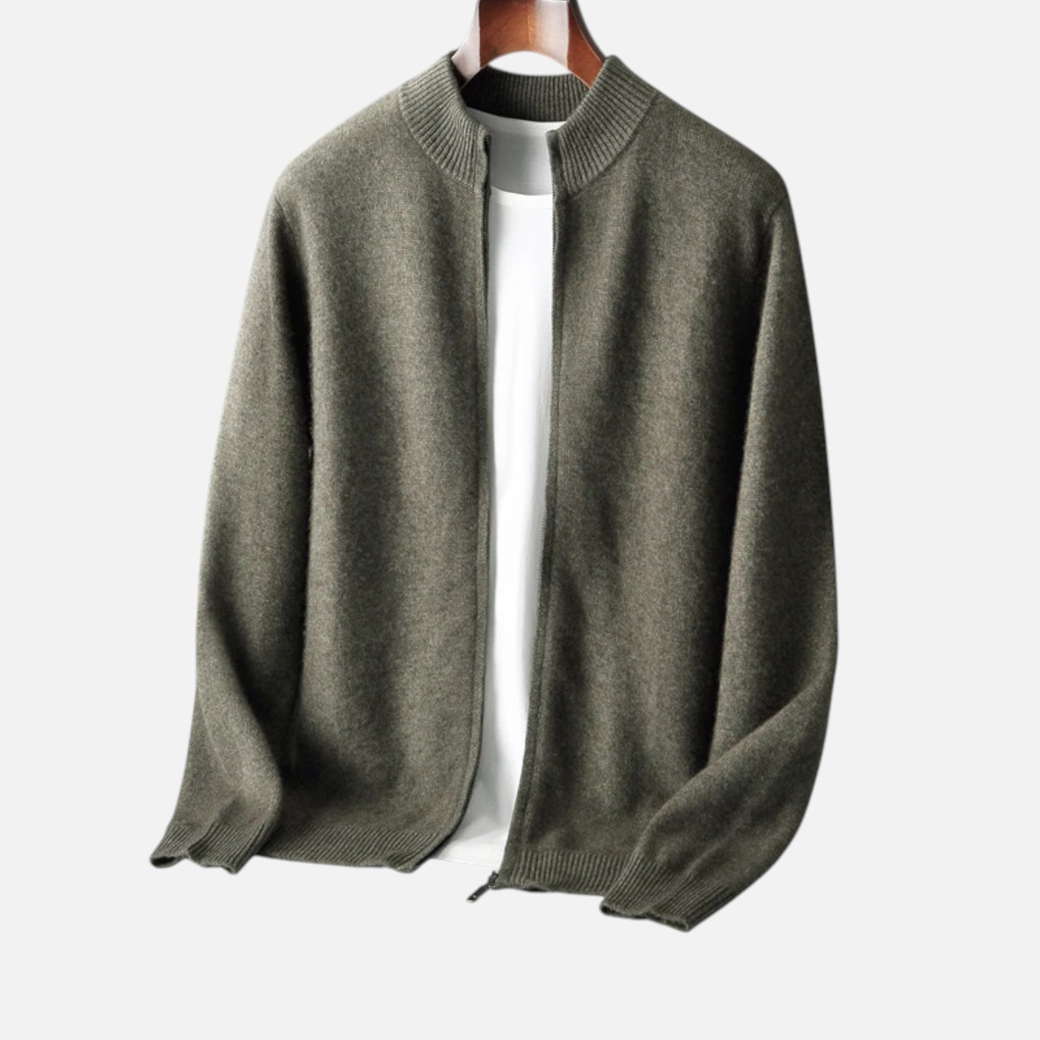 Aureli Paris | Cardigan Homme Laine Mérinos Col Zippé